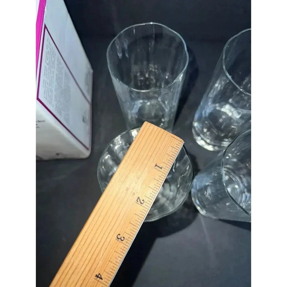 vintage set of 4 Luigi Bormioli Light & Music crystal 15oz beverage glasses GIFT - Picture 12 of 13